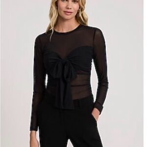 Express Mesh Sheer bodysuit with bow